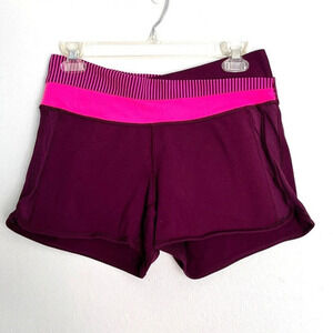 Lululemon Astro Speed Shorts Womens 6 Plum Pink Cotton Blend‎ Comfy Waistband